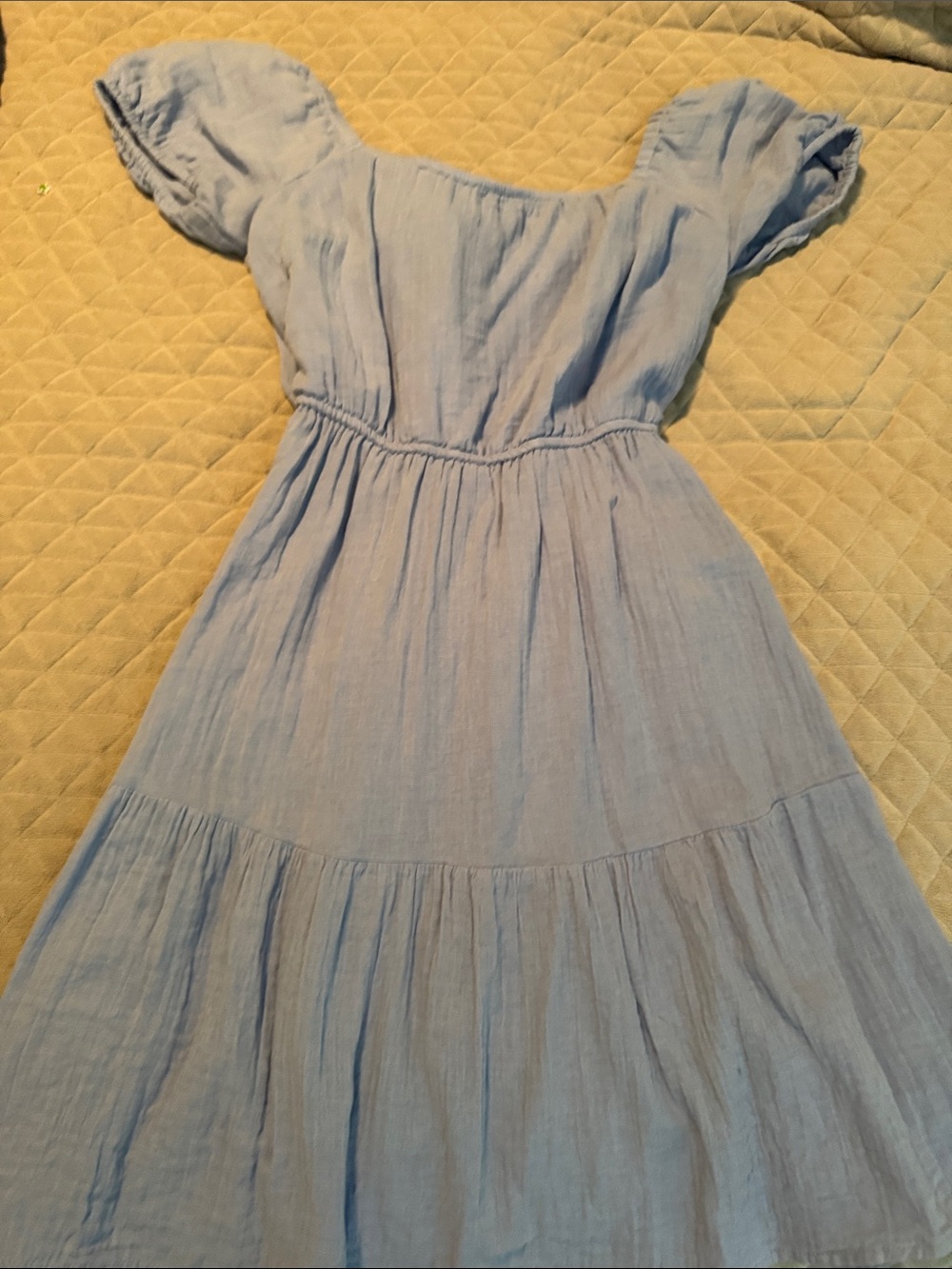 Jessica Simpson Light Blue Maxi Dress with Puff Sleeves